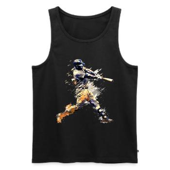 Baseball Baseball Player Home Run Bats Splash - Men's Premium Organic Tank Top - black - Front - AI Model Male 178 light (178cm)