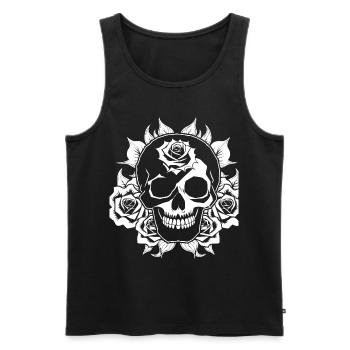Horror Skull Skull Art Skull Gothic Heavy Metal - Men's Premium Organic Tank Top - black - Front - Michal (187cm)