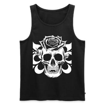 Horror Skull Skull Art Skull Gothic Heavy Metal - Men's Premium Organic Tank Top - black - Front - AI Model Male 178 light (178cm)