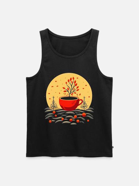 Coffee cup - Men's Premium Organic Tank Top - black