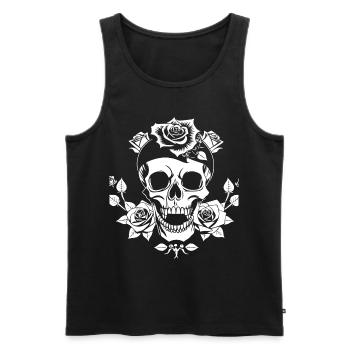Horror Skull Skull Art Skull Gothic Heavy Metal - Men's Premium Organic Tank Top - black - Front - Michal (187cm)