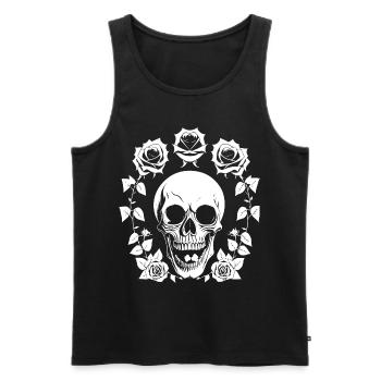 Horreur Crâne Crâne Art Crâne Gothique Heavy Metal - Débardeur bio Premium Homme - noir - Devant - Michal (187cm)