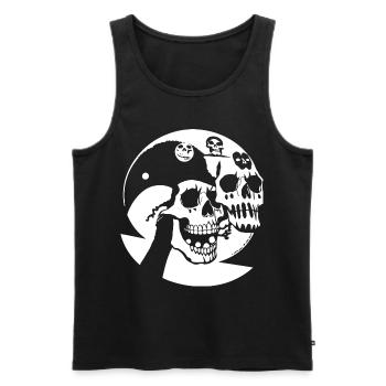 Horror Skull Skull Art Skull Gothic Heavy Metal - Men's Premium Organic Tank Top - black - Front - Michal (187cm)