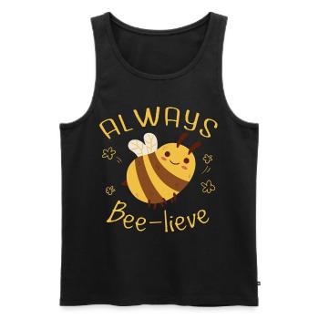 Mignon abeille abeille Bumblebee Design - Débardeur bio Premium Homme - noir - Devant - AI Model Male 178 light (178cm)