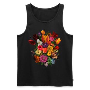 Floristin für eine Floristin - Männer Premium Bio Tank Top - Schwarz - Vorne - Michal (187cm)