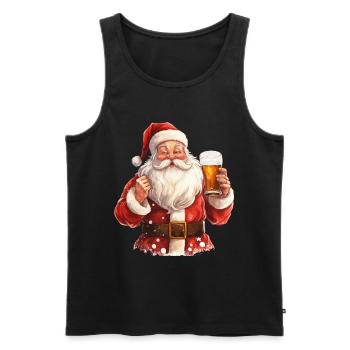 Weihnachtsmann Bier Weihnachten Prost Lustig Humor - Männer Premium Bio Tank Top - Schwarz - Vorne - Michal (187cm)