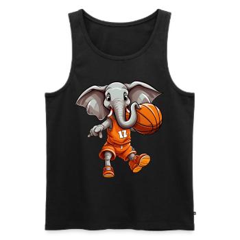 Éléphant de basket-ball - Débardeur bio Premium Homme - noir - Devant - Michal (187cm)