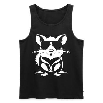 Drôle de rat de compagnie avec des lunettes de soleil fantaisie rats - Débardeur bio Premium Homme - noir - Devant - Michal (187cm)