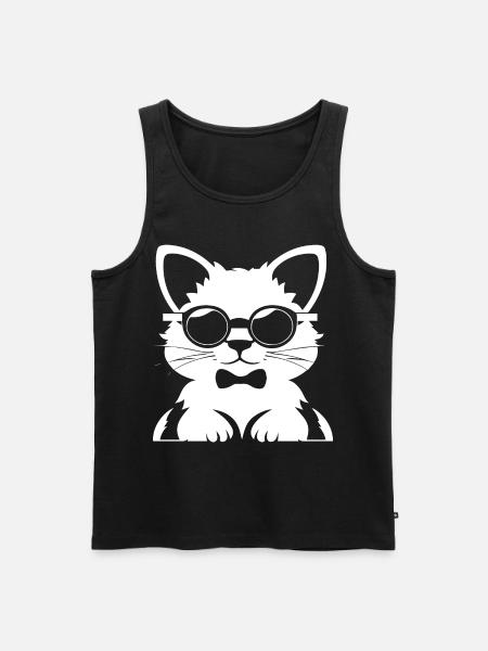 Frettchen mit Sonnenbrille Coole Frettchen - Männer Premium Bio Tank Top - Schwarz