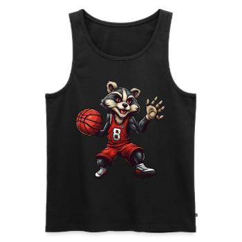 Basketball Badger - Men's Premium Organic Tank Top - black - Front - AI Model Male 178 light (178cm)