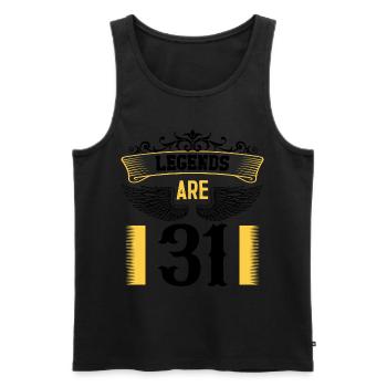 Les légendes ont 31 ans, 31 ans d’anniversaire - Débardeur bio Premium Homme - noir - Devant - AI Model Male 178 light (178cm)