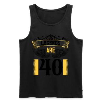 Legends are 40 years old, birthday 40 - Men's Premium Organic Tank Top - black - Front - Michal (187cm)