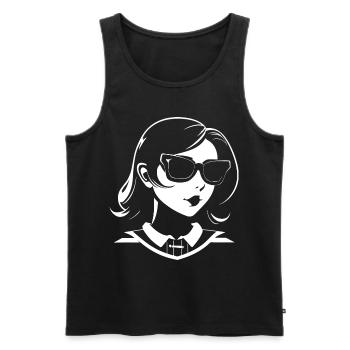 Cute Anime Girl Gothic Manga Fairytale Sunglasses - Men's Premium Organic Tank Top - black - Front - AI Model Male 178 light (178cm)