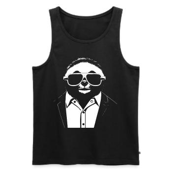 Sloths Anime Sloth Manga Sloth Sunglasses - Men's Premium Organic Tank Top - black - Front - AI Model Male 178 light (178cm)