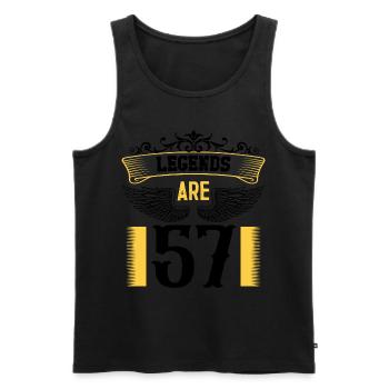 Legends are 57 years old, birthday 57 - Men's Premium Organic Tank Top - black - Front - AI Model Male 178 light (178cm)
