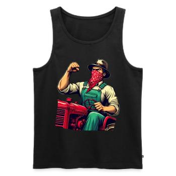 Historischer ländlicher revolutionärer Traktor - Männer Premium Bio Tank Top - Schwarz - Vorne - AI Model Male 178 light (178cm)