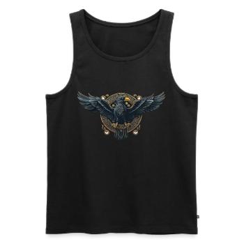 Le corbeau d’Odin Viking Valhalla Mythologie viking - Débardeur bio Premium Homme - noir - Devant - AI Model Male 178 light (178cm)