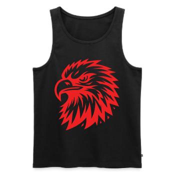 Roter Adlerkopf - Für den Adler und Raubvogelfan - Männer Premium Bio Tank Top - Schwarz - Vorne - Michal (187cm)