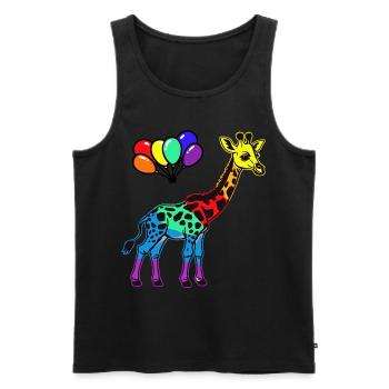 LGBT Gay Pride Girafe Arc-en-ciel Drapeau arc-en-ciel - Débardeur bio Premium Homme - noir - Devant - Michal (187cm)