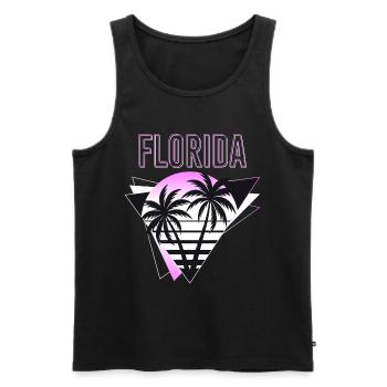 Florida USA Miami Amerika Sommer Palmen Neon Bunt - Männer Premium Bio Tank Top - Schwarz - Vorne - AI Model Male 178 light (178cm)
