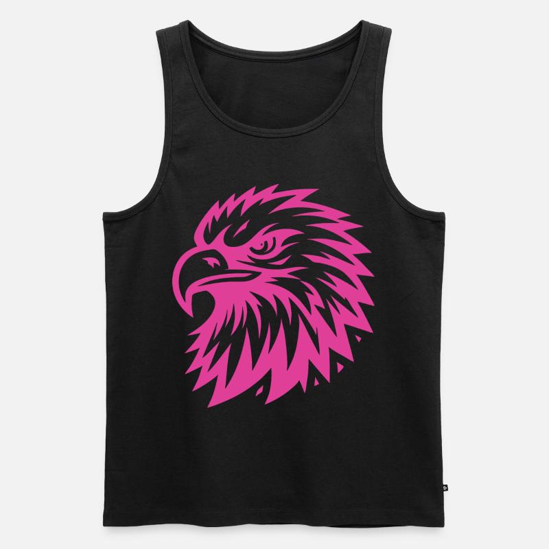 Pinker Adler Design - Männer Premium Bio Tank Top - Schwarz