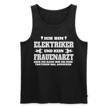 ich bin elektriker und kein frauenarzt spruch - Männer Premium Bio Tank Top - Schwarz - Vorne - AI Model Male 178 light (178cm)