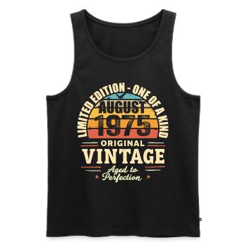 August 1975 Geburtstag August 1975 - August 1975 - Männer Premium Bio Tank Top - Schwarz - Vorne - Michal (187cm)