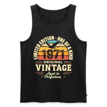1971 Birthday Gift Vintage 1971 Retro 1971 - Men's Premium Organic Tank Top - black - Front - AI Model Male 178 light (178cm)