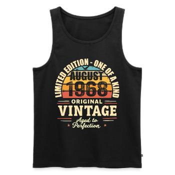 August 1968 Birthday August 1968 - August 1968 - Men's Premium Organic Tank Top - black - Front - Michal (187cm)