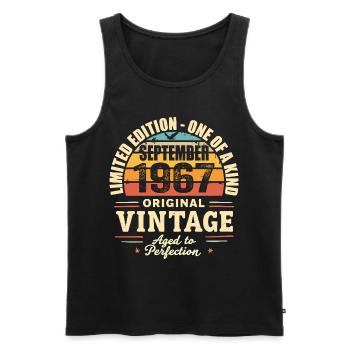 September 1967 Gift 1967 Vintage September 1967 - Men's Premium Organic Tank Top - black - Front - Michal (187cm)