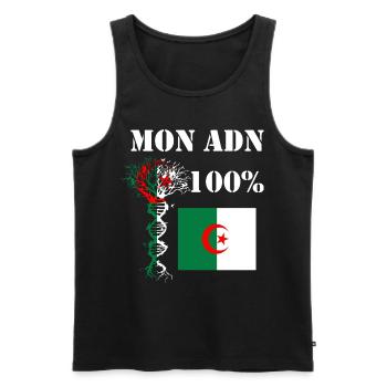 Mon adn 100% Algérienne - Débardeur bio Premium Homme - noir - Devant - AI Model Male 178 light (178cm)
