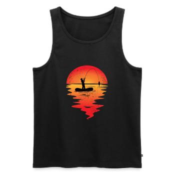 Fishing fishing angler gift carp fishing vacation - Men's Premium Organic Tank Top - black - Front - AI Model Male 178 light (178cm)