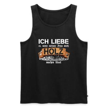 Holz Baum Bäume Forstwirt Geschenk Wald Kettensäge - Männer Premium Bio Tank Top - Schwarz - Vorne - AI Model Male 178 light (178cm)