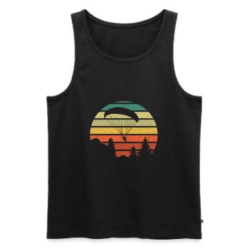 Parapente Parapente Parapente Retro - Débardeur bio Premium Homme - noir - Devant - AI Model Male 178 light (178cm)