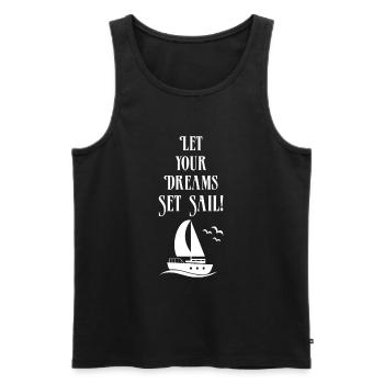 Segeln Geschenkidee Boot Segler Kapitän Schiff - Männer Premium Bio Tank Top - Schwarz - Vorne - Michal (187cm)