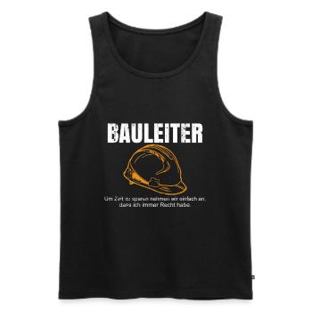 Baubeginn Helm Geschenke Bauleiter Bauherren Haus - Männer Premium Bio Tank Top - Schwarz - Vorne - Michal (187cm)