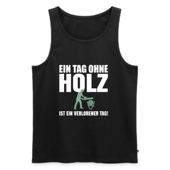 Holz Forstwirt Wald Förster Motorsäge Kettensäge - Männer Premium Bio Tank Top - Schwarz - Vorne - AI Model Male 178 light (178cm)