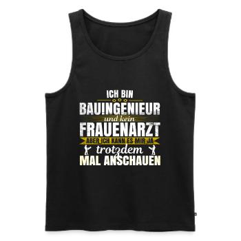 Bauingenieur Geschenkidee Ingenieur Maschinenbau - Männer Premium Bio Tank Top - Schwarz - Vorne - AI Model Male 178 light (178cm)