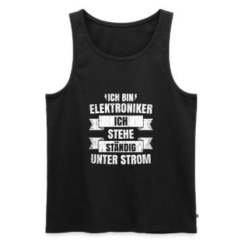 Elektroniker Elektronik Elektrotechniker Geschenk - Männer Premium Bio Tank Top - Schwarz - Vorne - Michal (187cm)