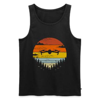 Drohne Geschenk Drone fliegen Drohnen Retro - Männer Premium Bio Tank Top - Schwarz - Vorne - AI Model Male 178 light (178cm)