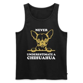 Unterschätze niemals einen Chihuahua - Männer Premium Bio Tank Top - Schwarz - Vorne - AI Model Male 178 light (178cm)
