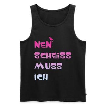 Nen scheiss muss ich - Männer Premium Bio Tank Top - Schwarz - Vorne - AI Model Male 178 light (178cm)