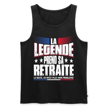 La Légende Prend Sa Retraite - Retraite cadeau - Débardeur bio Premium Homme - noir - Devant - Michal (187cm)