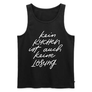 Kein Kuchen ist auch keine Lösung - Männer Premium Bio Tank Top - Schwarz - Vorne - Michal (187cm)
