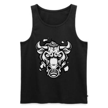 Bull Head Bull Strong Wild Power Animal - Men's Premium Organic Tank Top - black - Front - AI Model Male 178 light (178cm)