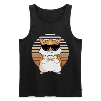 Amoureux du hamster - Débardeur bio Premium Homme - noir - Devant - Michal (187cm)