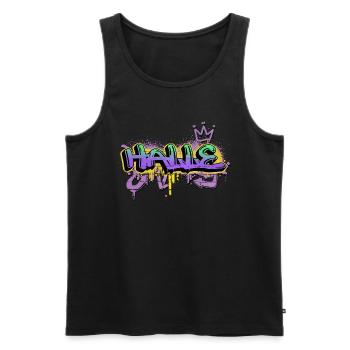 Halle Germany City Graffiti Spray Sprayer - Men's Premium Organic Tank Top - black - Front - Michal (187cm)