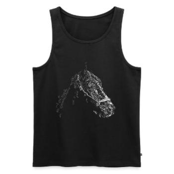 Lignes de tête de cheval Art - Débardeur bio Premium Homme - noir - Devant - Michal (187cm)