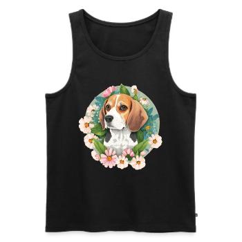 Beagle Hundehalter - Männer Premium Bio Tank Top - Schwarz - Vorne - AI Model Male 178 light (178cm)