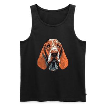 Buntes Basset-Hound-Kunstdesign - Männer Premium Bio Tank Top - Schwarz - Vorne - AI Model Male 178 light (178cm)